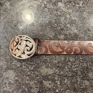 Brighton Brown Leather Belt with Silver Buckle